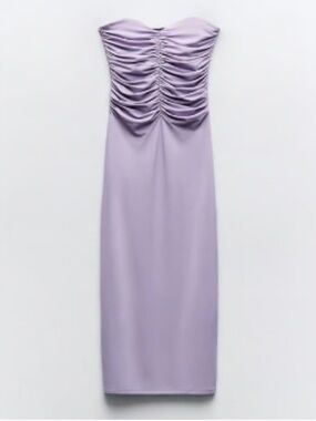 NWT ZARA SWEETHEART NECKLINE DRAPED FITTED DRESS